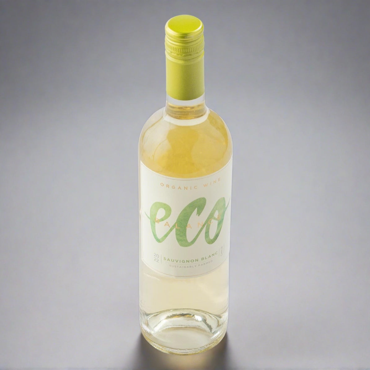 Organic sauvignon blanc bottle of white wine