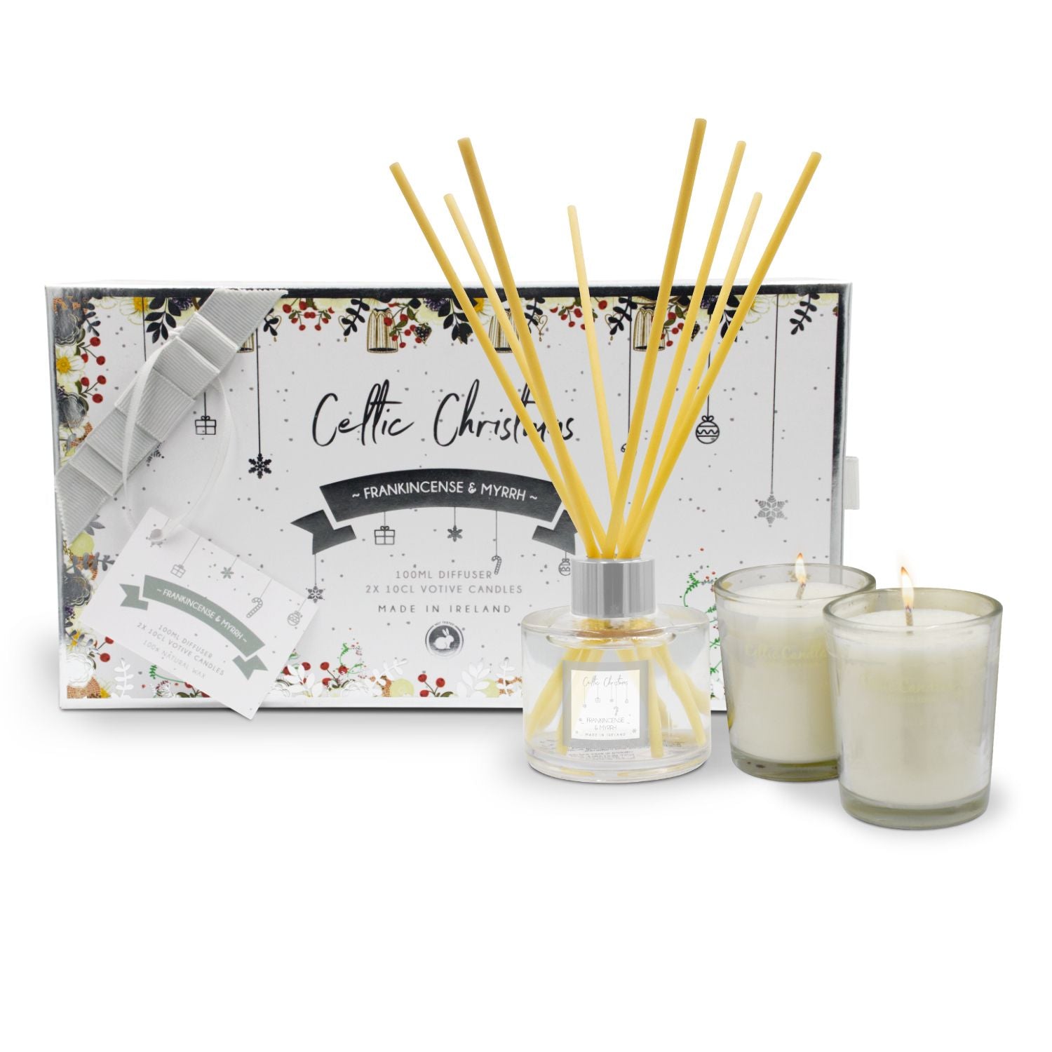 Candles and frankincense diffuser christmas gift set