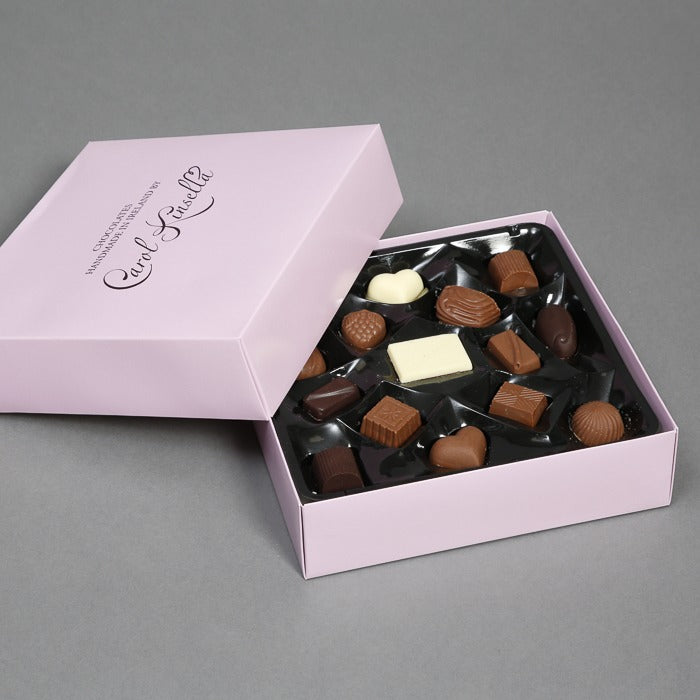 carol kinsella double layer chocolate box half open