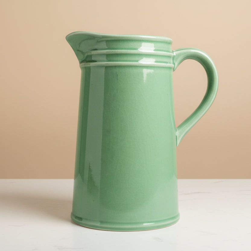 Green ceramic jug from mothers day tulip jug