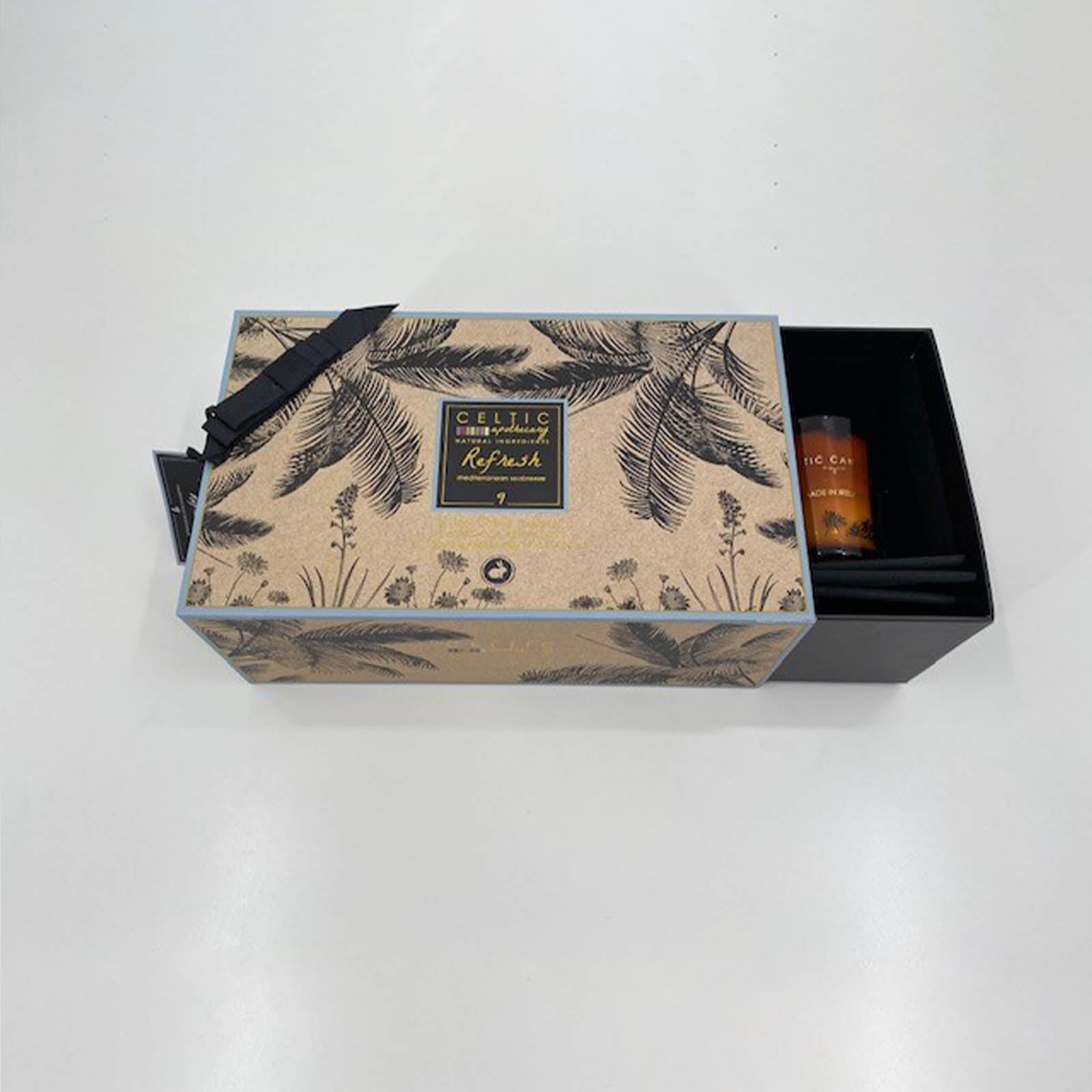 Made in Ireland gift set with candles and diffuser in packaging