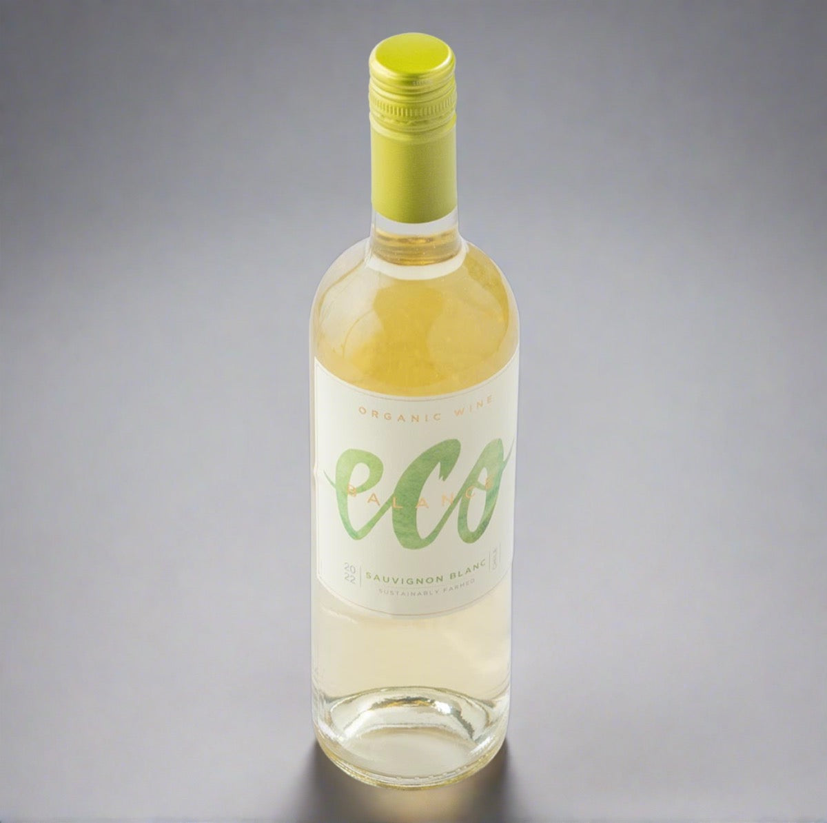 Organic sauvignon blanc bottle of white wine