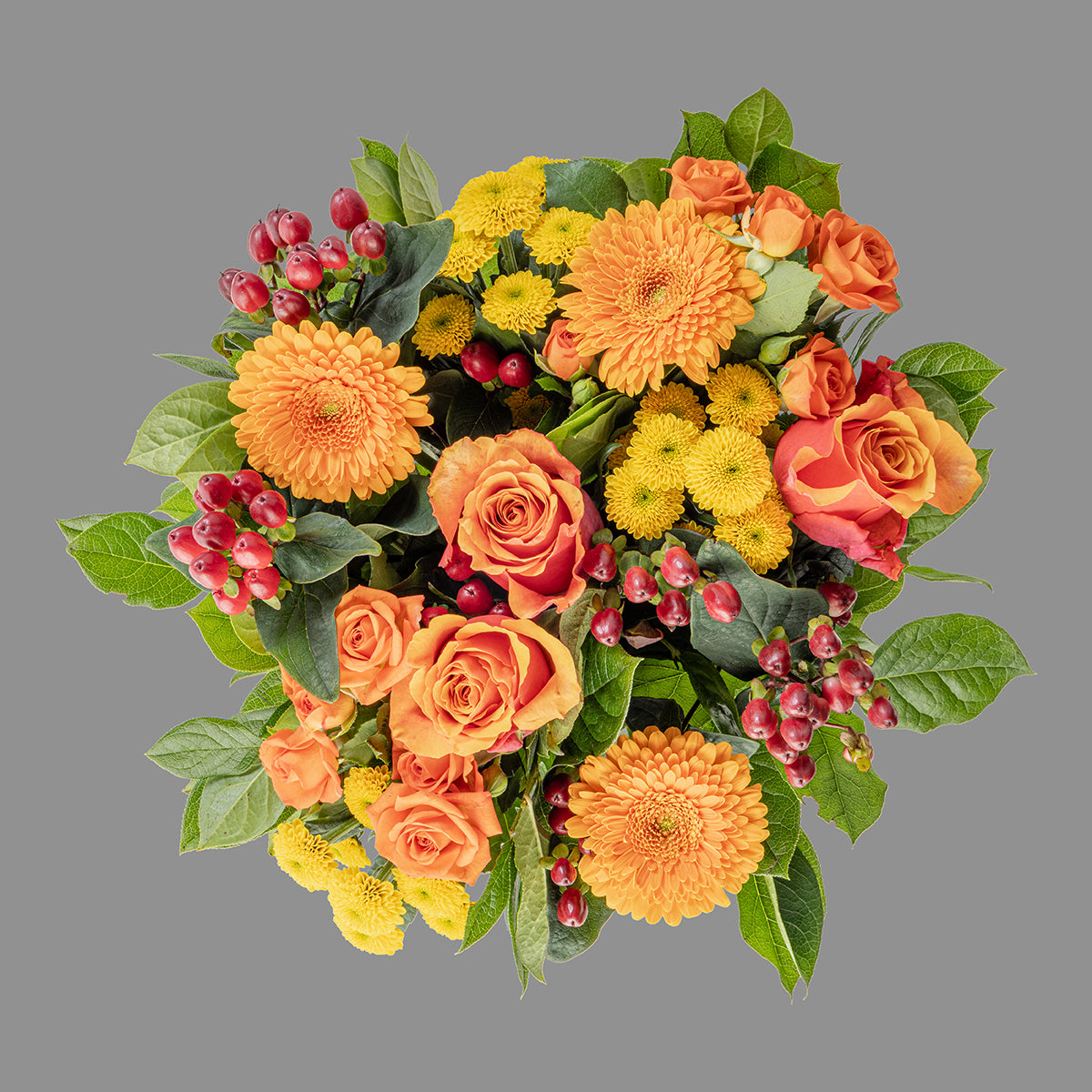 Top down view of Citrus bouquet