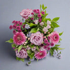 lavender flower bouquet from a top down view