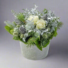 White Christmas table top arrangement