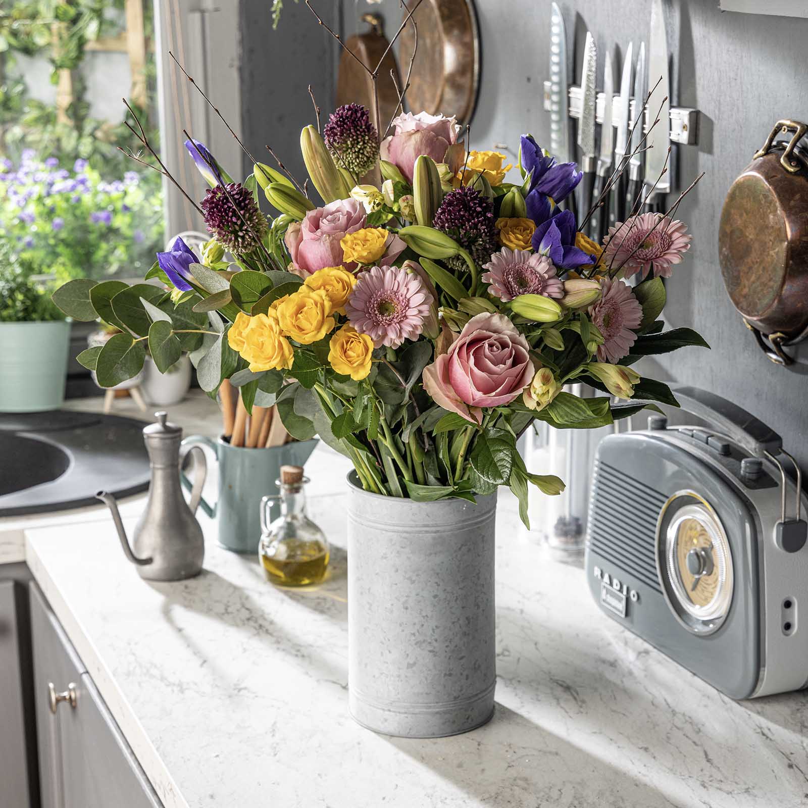 Lifestyle picture of Mothers day spring flowers bouquet