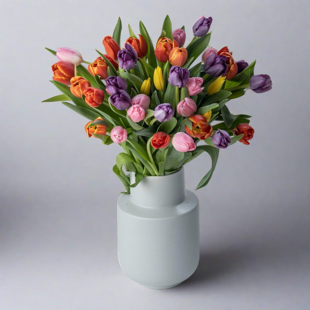 mixed tulips flower bouquet