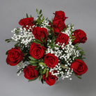 Dozen of red roses flower bouquet