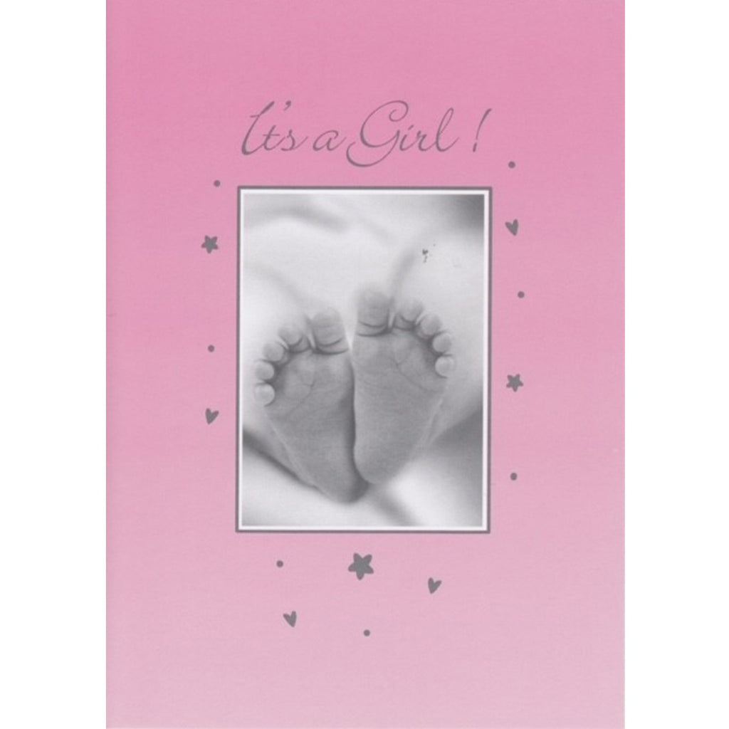 Pink card for a new-born baby girl