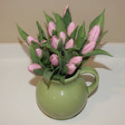 Top down view of mothers day tulip jug