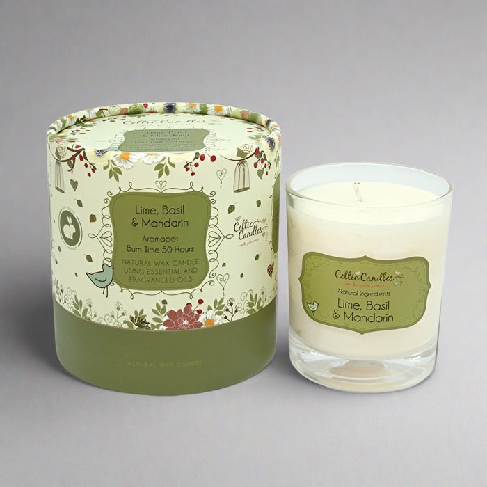 Lime basil and mandarin natural wax candle