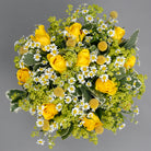 Top down view of Easter surprise flower bouquet