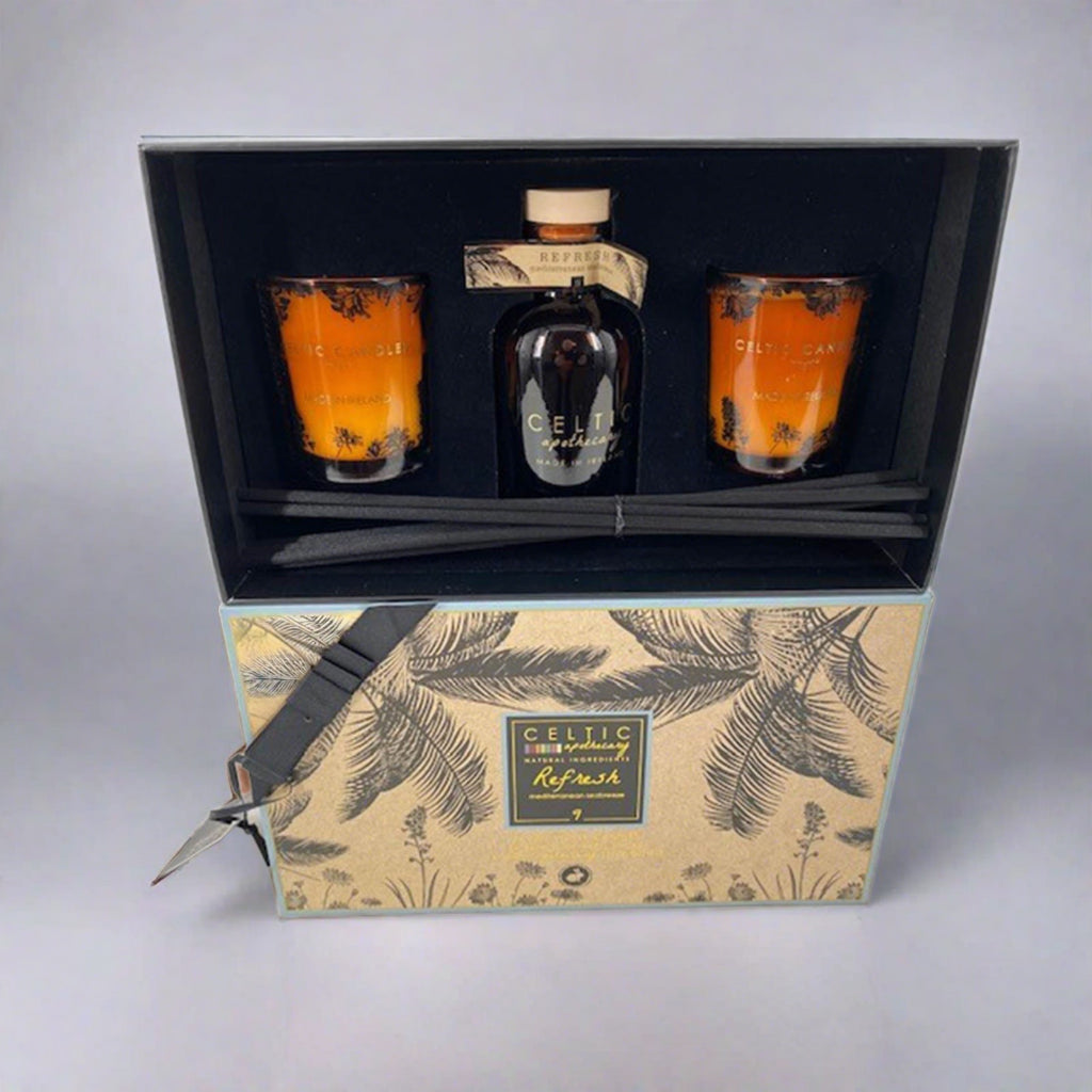 Gift set with candles and diffuser made in Ireland